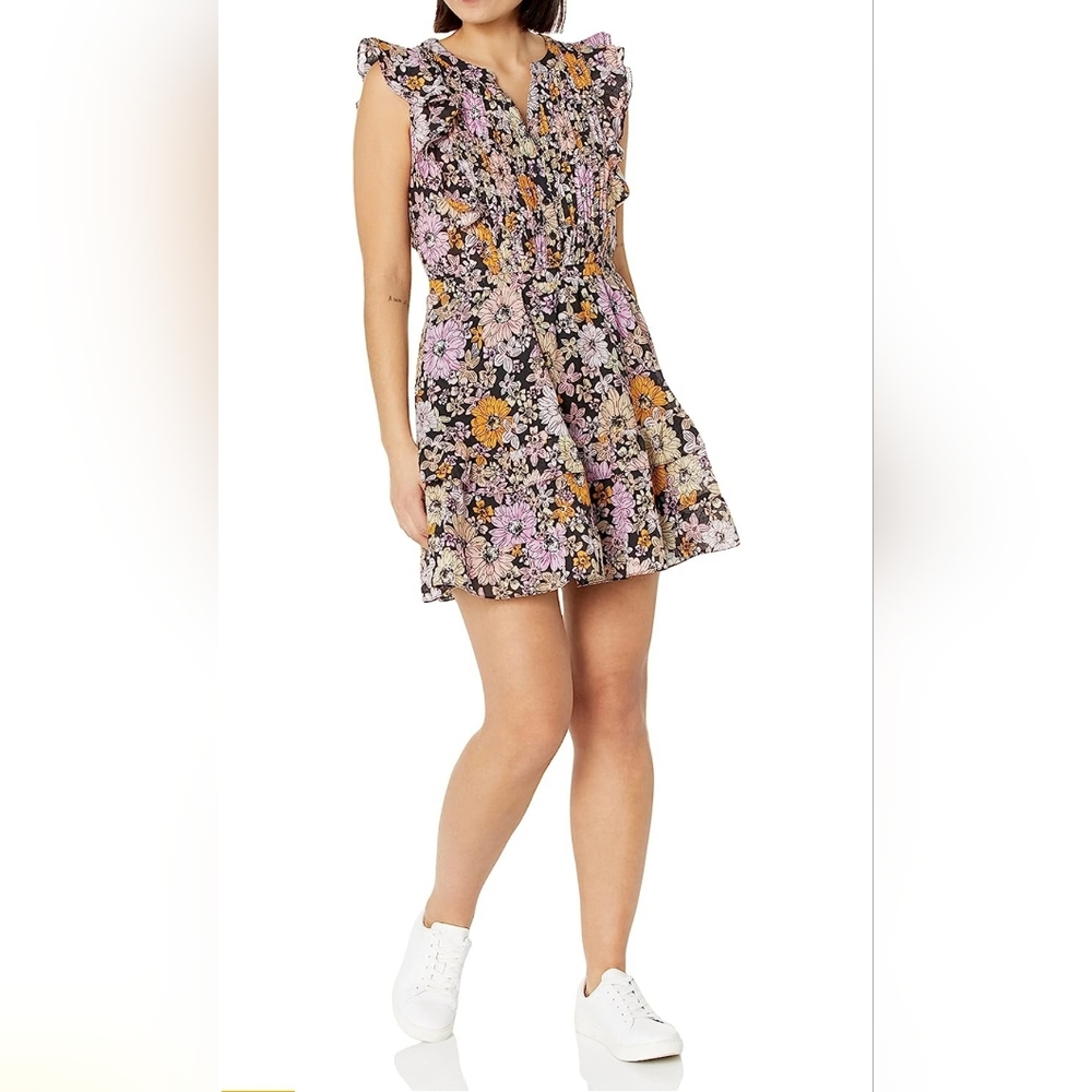 🆕️🏷 BB DAKOTA Know Your Flower cotton voile mini lace trim blossom print S